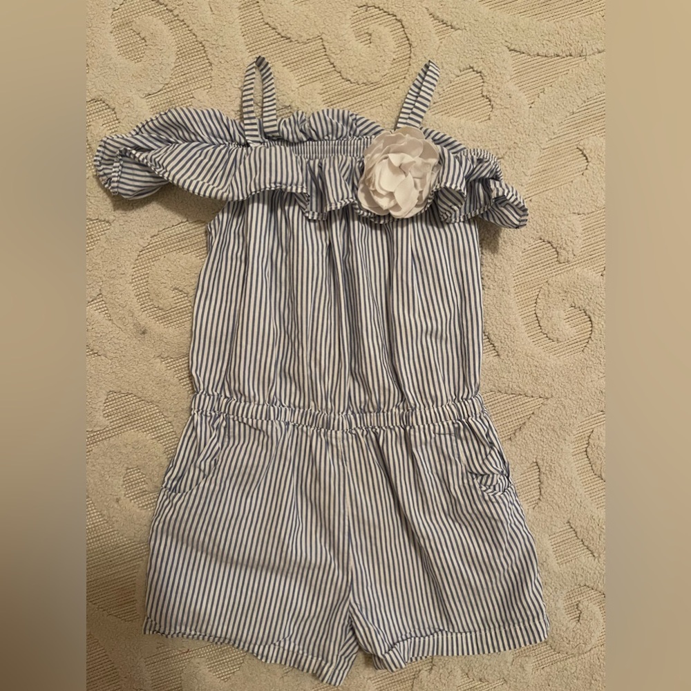 Girls Janie and Jack Romper Stripe Size 6